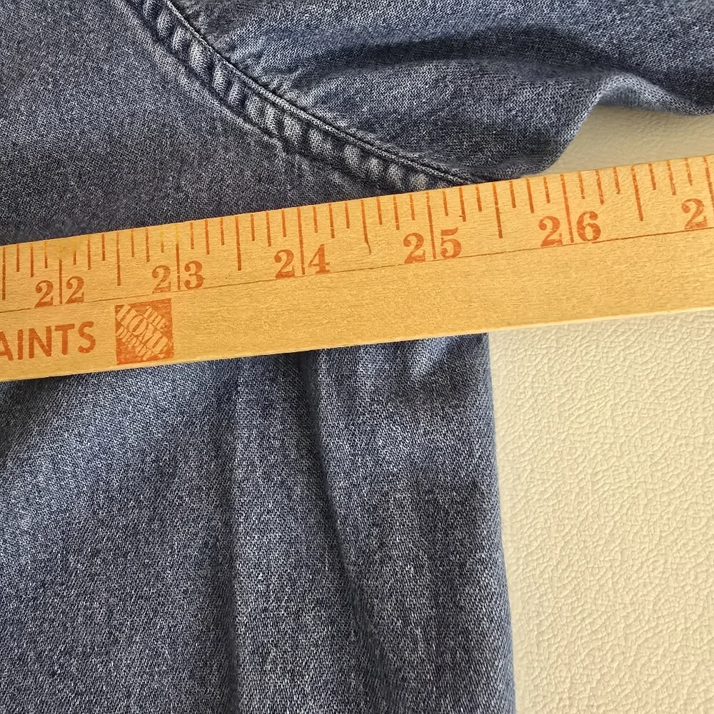 Victoria Jones Woman Denim Chambray Birdhouse Birds Grannycore Vtg Shirt XXL - Picture 7 of 14